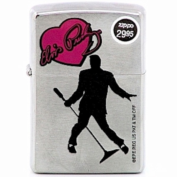  Zippo 24785 Elvis Presley Heart Signature Brushed Chrome Lighter 