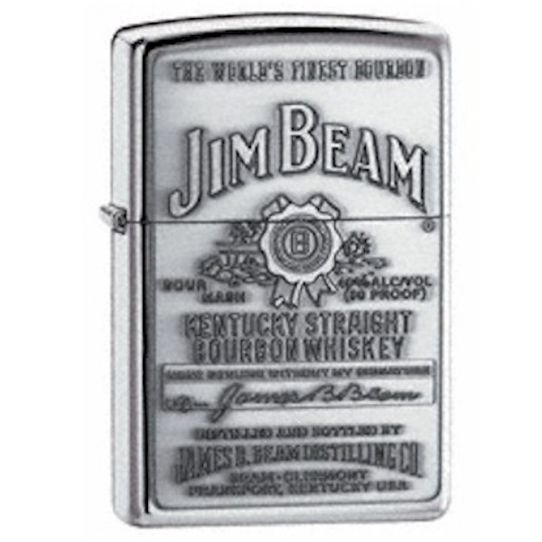  Zippo 250JB 928 Jim Beam Label Pewter Lighter 