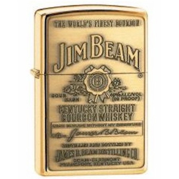  Zippo 254BLB-929 Jim Beam Label Gold Lighter 