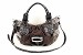 Guess Kvm Small Crescent Tote Brown Ladies Handbag Signature Jacquard