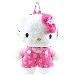 Hello Kitty Girl's Pink Flowered Plush Buddy Backpack