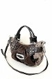 Guess Kvm Small Crescent Tote Brown Ladies Handbag Signature Jacquard