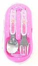 Princess Kids Pink Stainless Steel Spoon and Fork Set