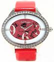  ED HARDY SG-FL Watch Ladies Show Girl Flower Tattoo Red Leather Band  UPC: