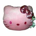  Sanrio Hello Kitty Pink Face Silver Ribbon Plush Pillow  UPC: