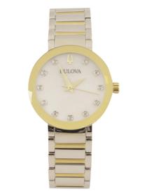  Bulova WomenÞs Modern 98P180 TwoÞTone SilverÞGold Diamond Analog Watch UPC:042429558816