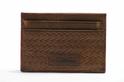  Tommy Bahama MenÞs Brown Braided Leather Card Case Wallet UPC:601396076756