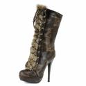  Italina WomenÞs Fashion Lace Up MidÞCalf Stileto Boots BD2507 Shoes 