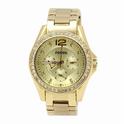  Fossil Riley ES3203 GoldÞTone Swarovski Crystals Chronograph Watch UPC:691464949037