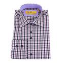  Brio Milano MenÞs Stitched Collar Plaid Button Up Dress Shirt 