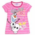  Disney Frozen Toddler GirlÞs IÞm Olaf Striped Glitter Short Sleeve TÞShirt 