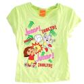  Dora The Explorer GirlÞs Volleyball Jump Green Cotton Short Sleeve TÞShirt 