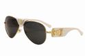  Versace 2150Q 2150ÞQ Medusa Logo Fashion Genuine Leather Pilot Sunglasses 