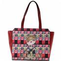  Love Moschino WomenÞs Digital Print Double Handle Tote Handbag 