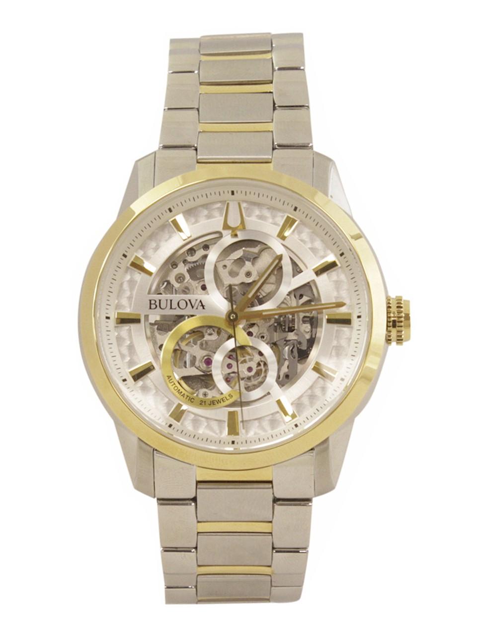 Bulova Men s Classic Sutton 98A214 Two Tone Silver Gold Analog Watch -  Classic Collection; Sutton