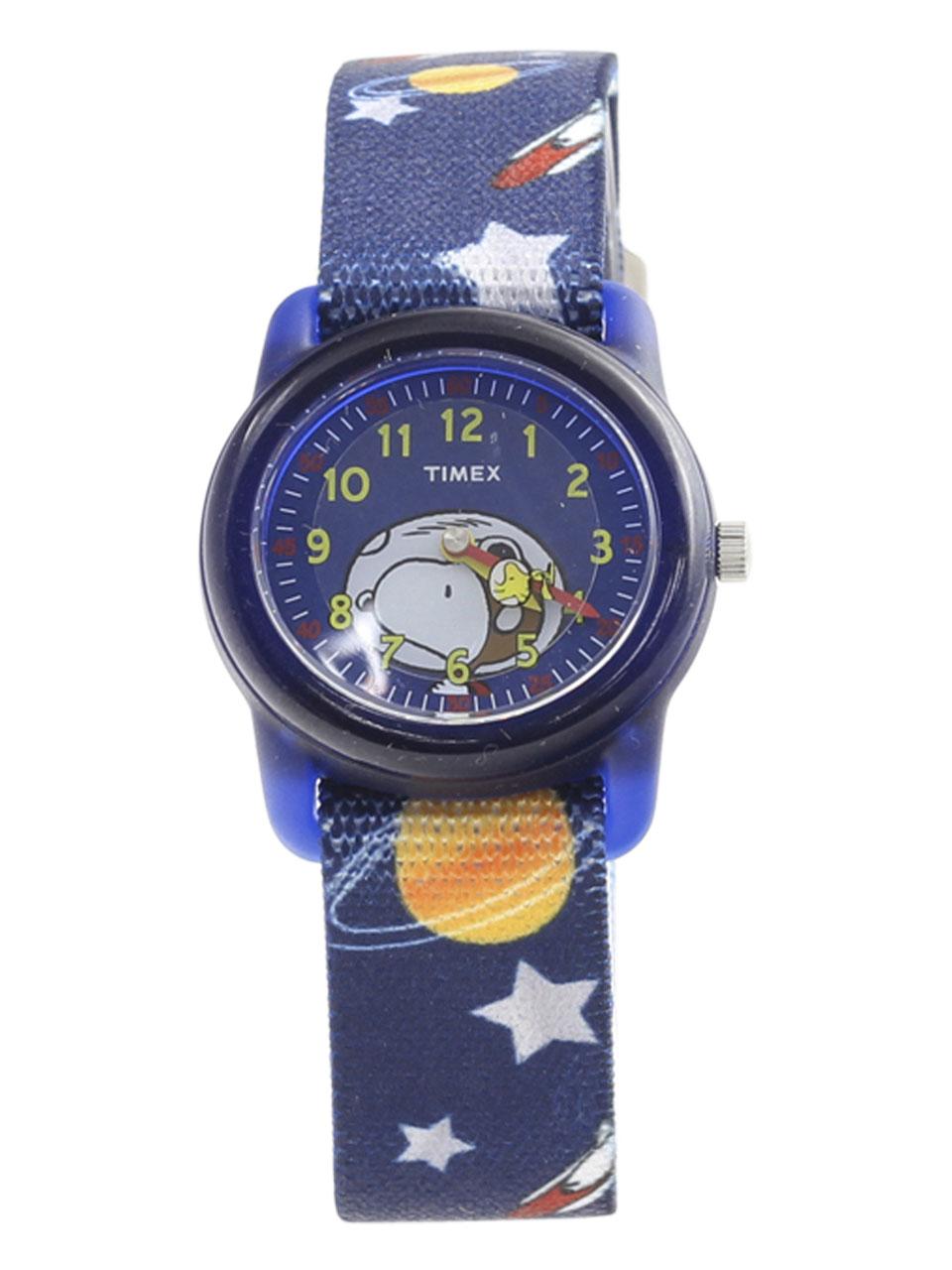 Timex Tw2r41800 Time Machines Peanuts Collection Snoopy Blue Space Analog Watch