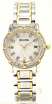 Bulova 98r107 Watch Ladies Diamonds Marine Star Mother Of Pearl