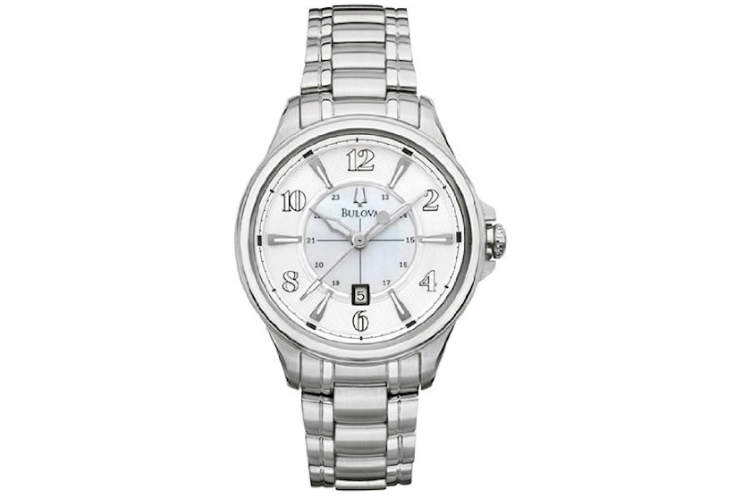 Bulova Watch 96m109 Ladies Mother Of Pearl Dial Stainless Steel Band