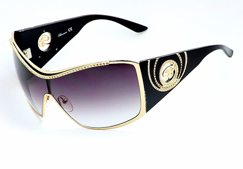 Blumarine Sunglasses 96441 Shiny Gold/Black Shades