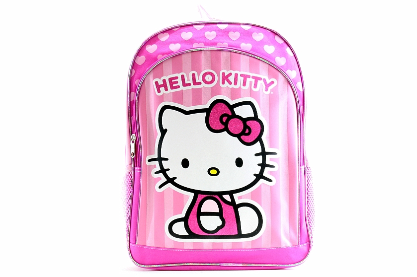 Hello Kitty Girl S Pink Striped Backpack Bag