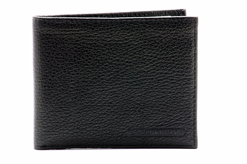 Giorgio Armani Black Leather Wallet W 6 Credit Card Slots
