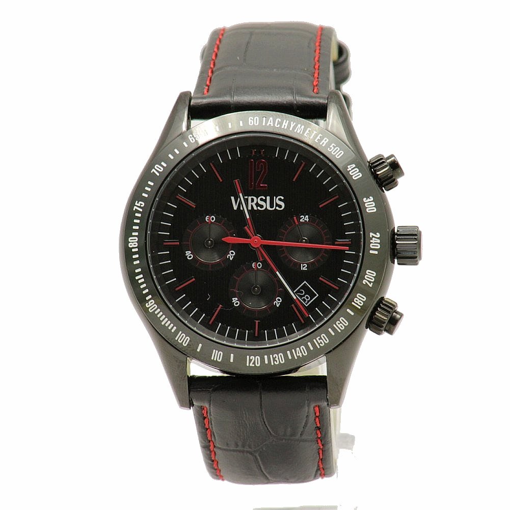 Versus By Versace Men S Cosmopolitan Sgc040012 Black Red Analog Watch