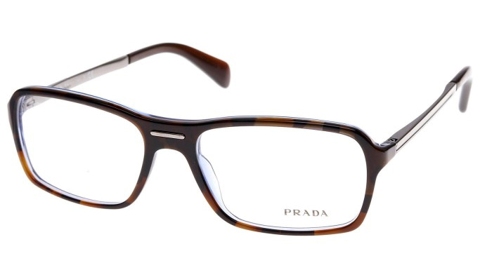 Prada Pr 15n Eyeglasses Tortoise Blue Caj 1o1 Men S Optical Frame