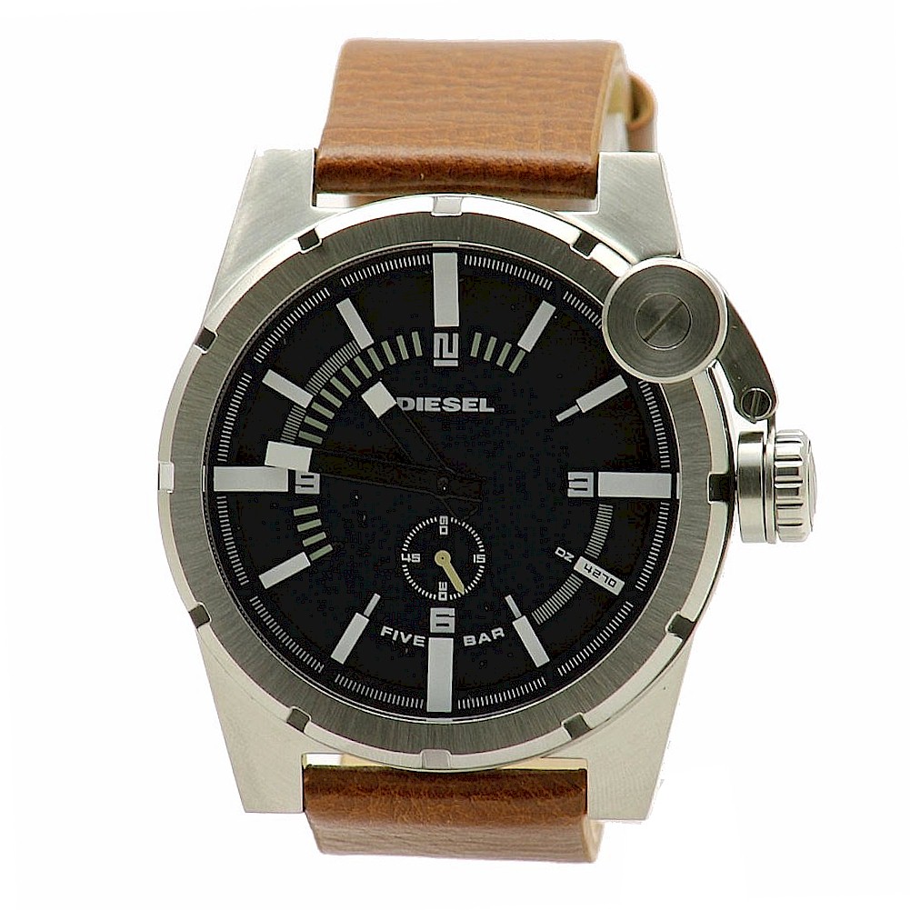 Diesel Men S Dz4270 Brown Leather Analog Watch