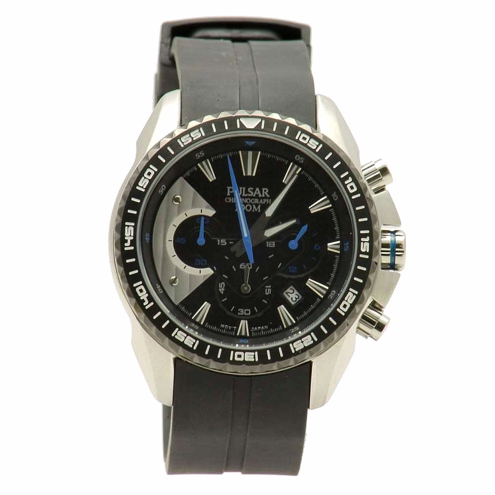 Pulsar Men S Pt3273 Black Chronograph Watch