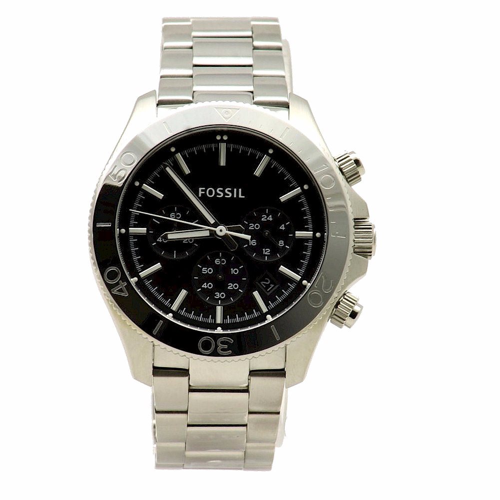 Fossil Men S Retro Ch2848 Silver Stainless Steel Chronograph Watch