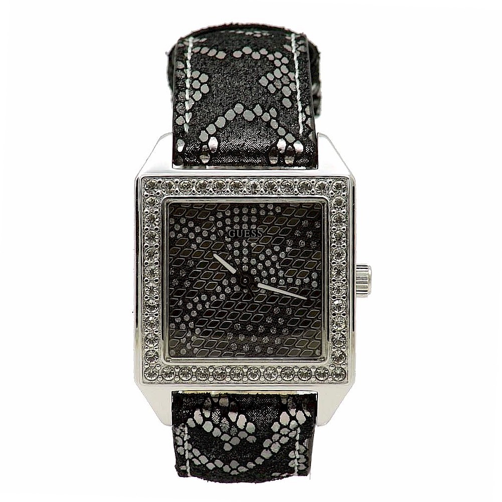 Guess Women S Classic Glamour U0050l1 Gunmetal Python Print Watch