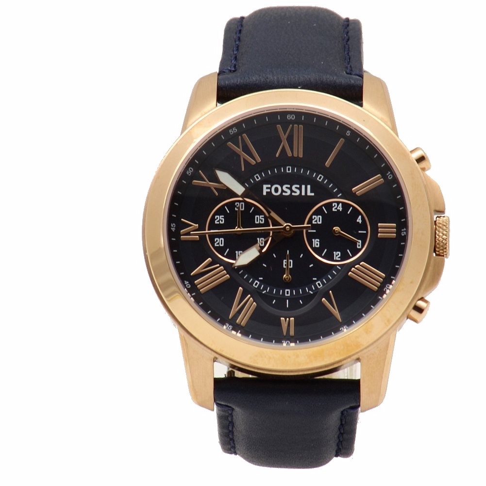 Fossil Men S Grant Fs4835 Rose Gold Tone Chronograph Watch