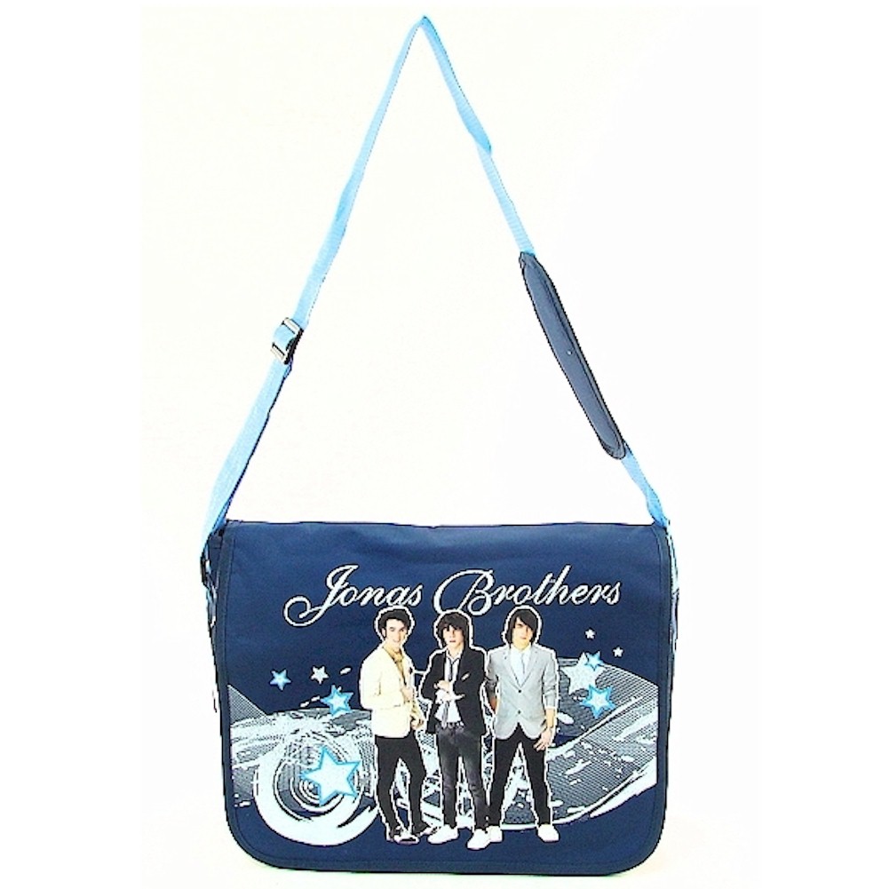 Jonas Brothers Navy Blue Stars Glitter Print Messenger Bag