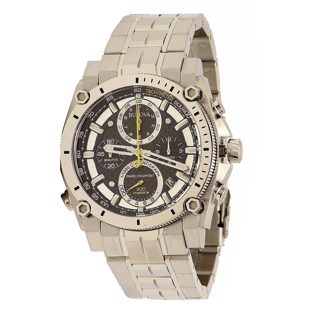 Men s  Silver Precisionist Chronograph Watch - Bulova 96B175