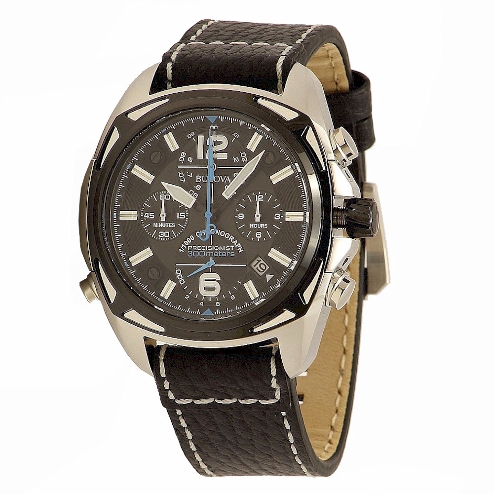 Bulova Men S Precisionist Collection 98b226 Black Chronograph Analog Watch
