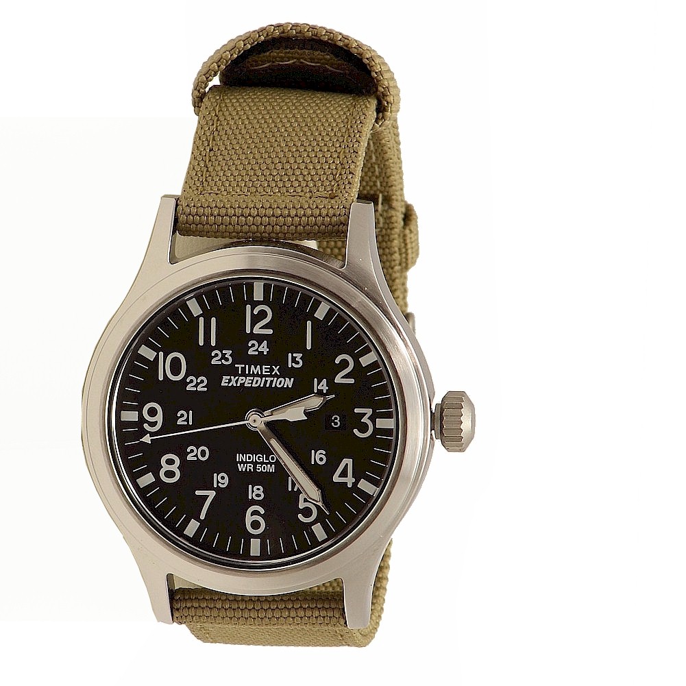 Timex Men s T499629J Expedition Scout Black Tan Analog Watch