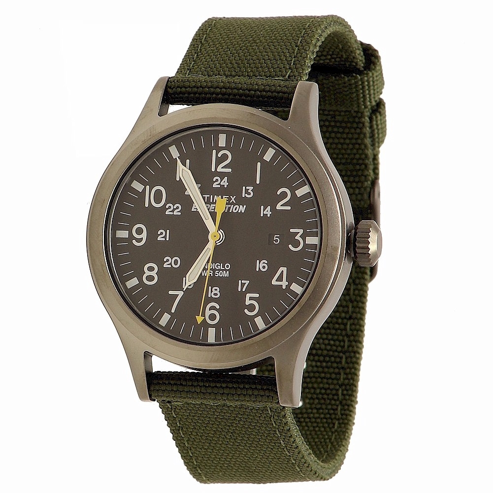 Timex Men S Expedition Scout T499619j Indiglo Black Green White Analog Watch