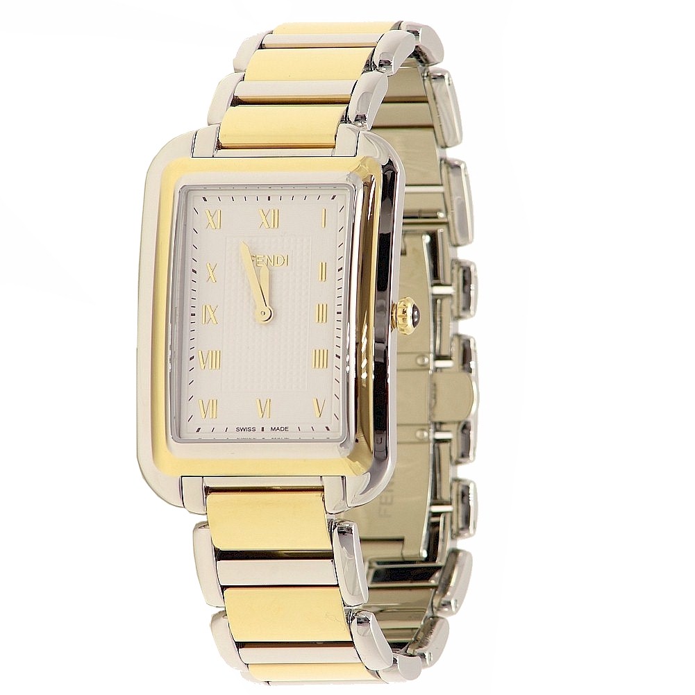 Women s  Silver Gold White Analog Watch - Fendi F701114000