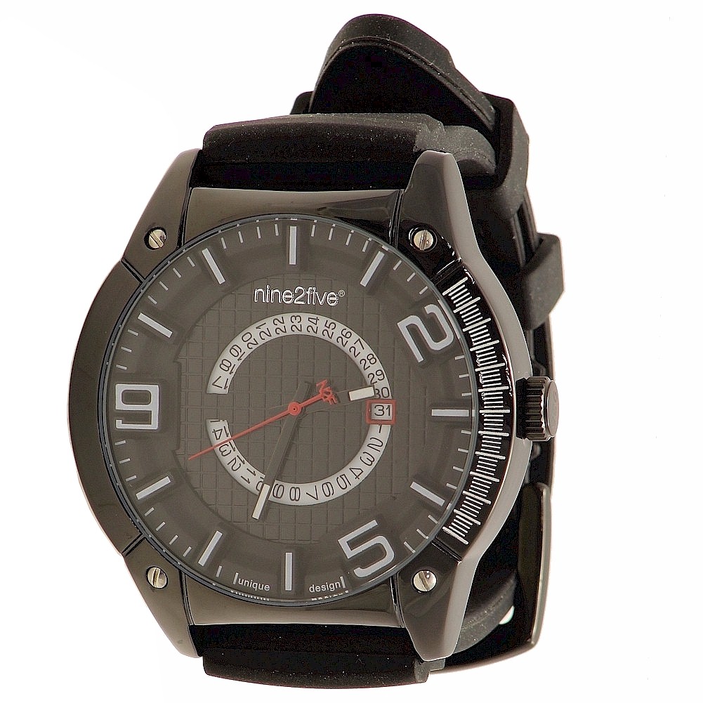 Nine2five Men S Preciseness Aprs08ngng Black White Round Analog Watch