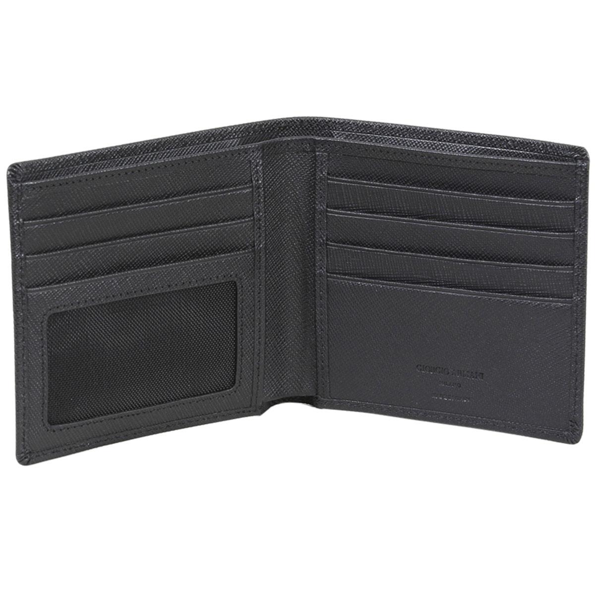 Giorgio Armani Men's Portafoglio Genuine Leather Bi-Fold Wallet