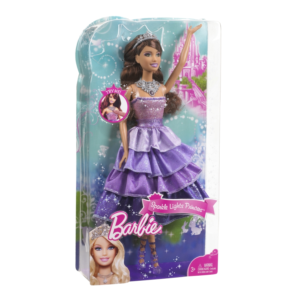 Barbie Sparkle Lights Princess Purple Doll Toy by Mattel