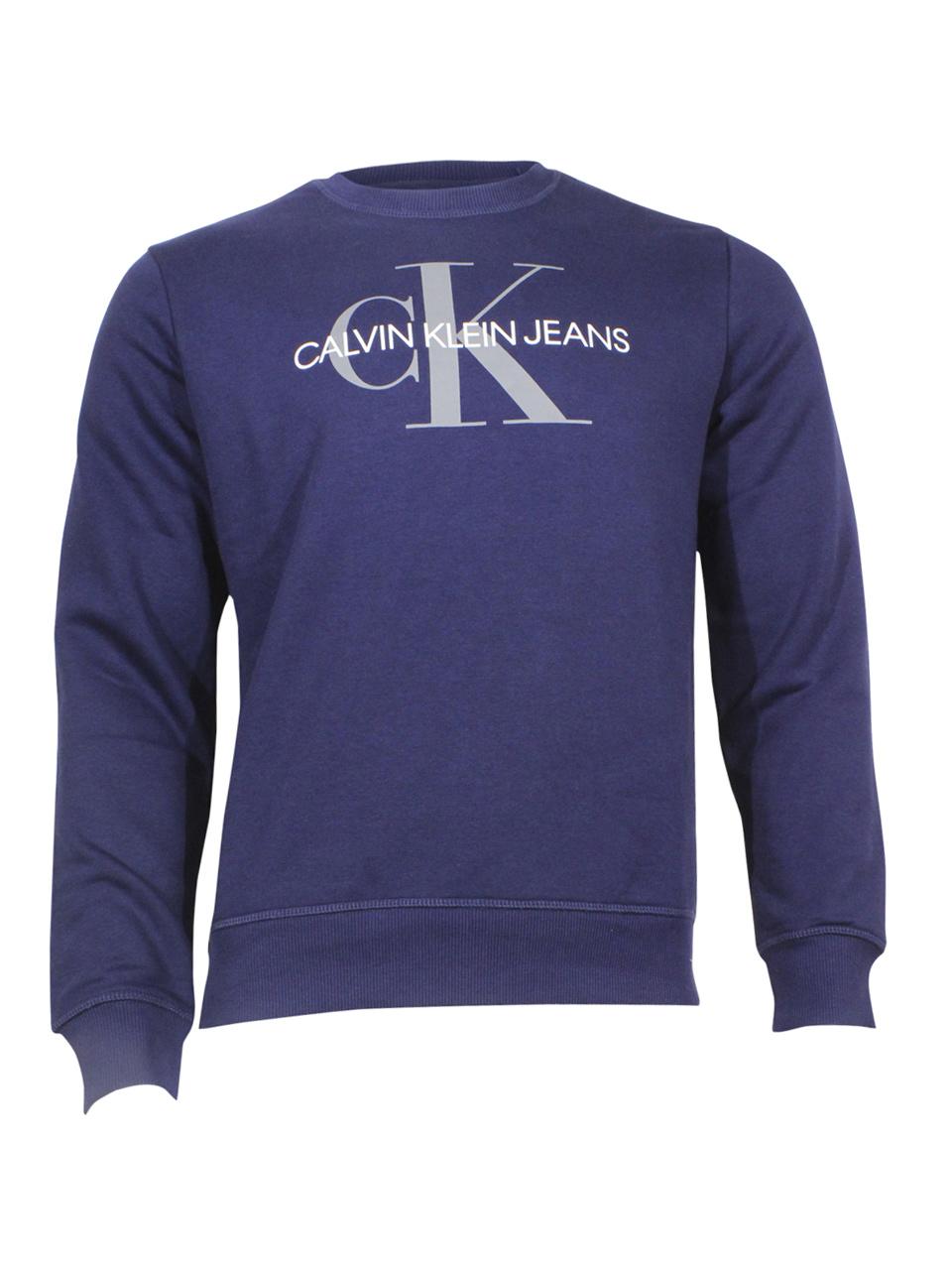 Calvin Klein Men's Monogram Logo Long Sleeve Crew Neck Sweatshirt