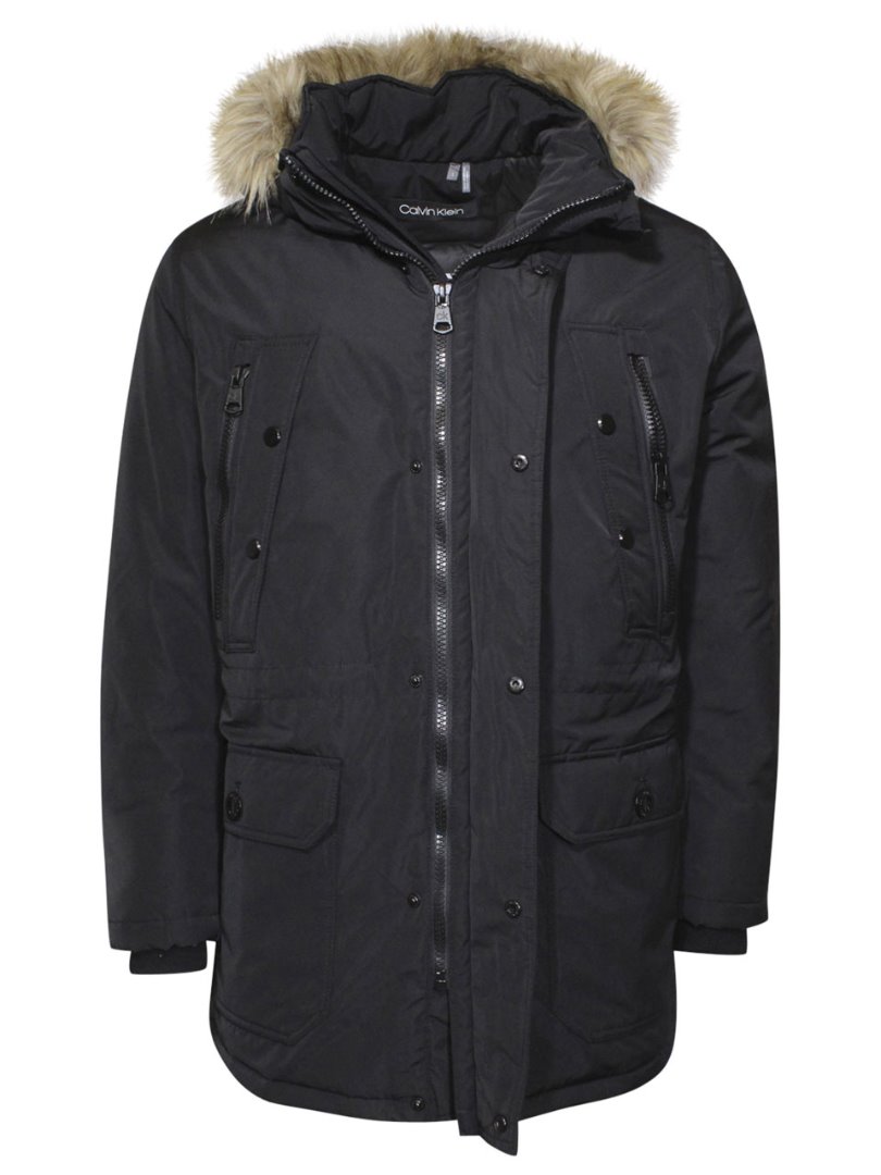 calvin klein black hooded jacket