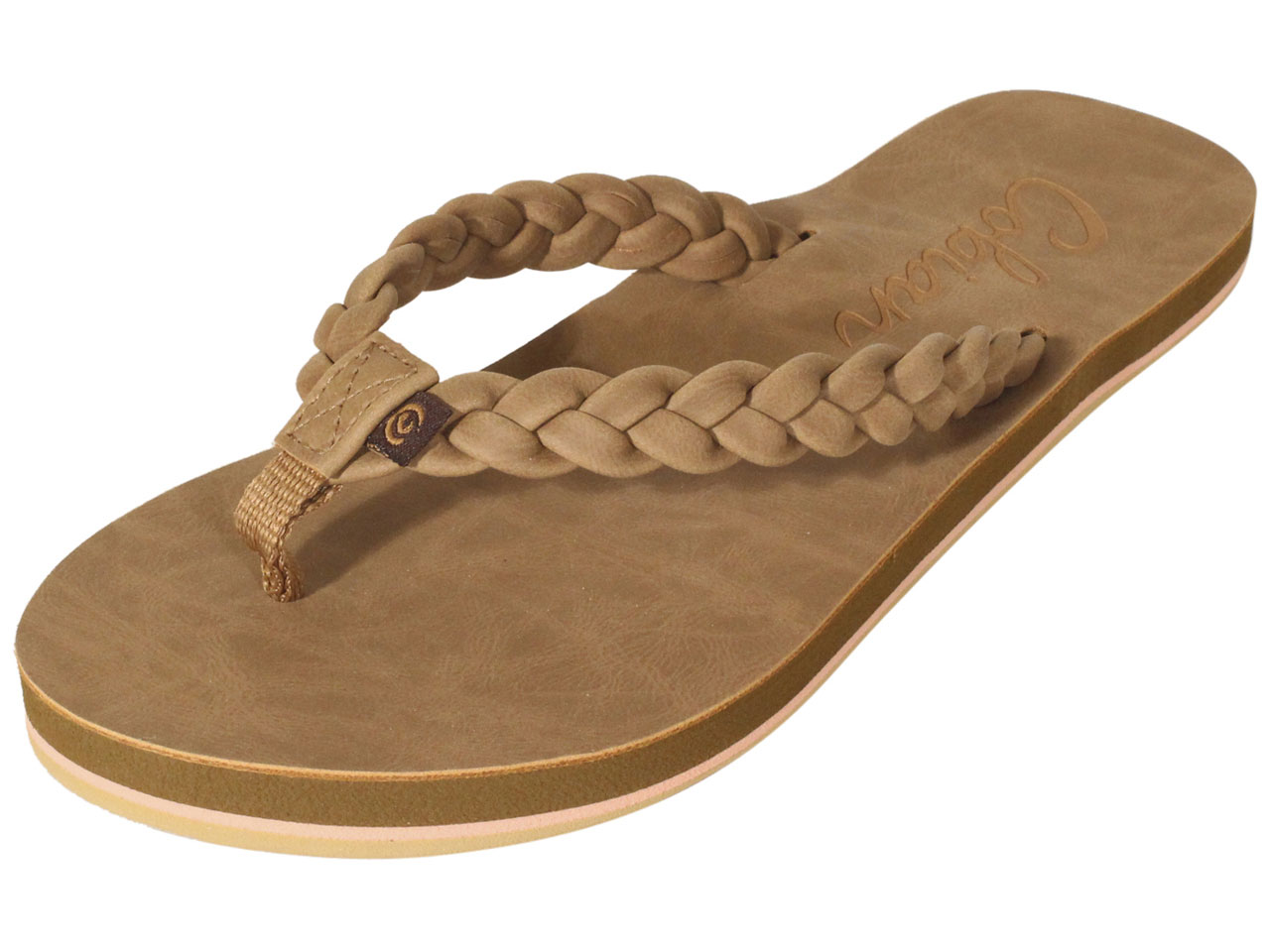 UPC 840207165412 product image for Cobian Braided Pacifica Flip Flops Tan Women's Thongs Sandals Shoes Sz: 8 - Brow | upcitemdb.com