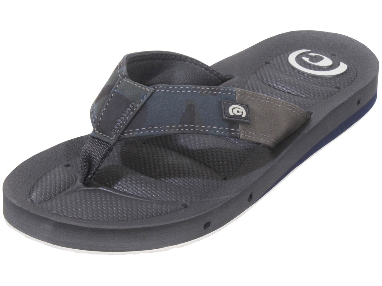 UPC 840207192722 product image for Cobian Men's Hobgood Draino Flip Flops Sandals Shoes Ocean Camo Sz: 13 - Blue -  | upcitemdb.com