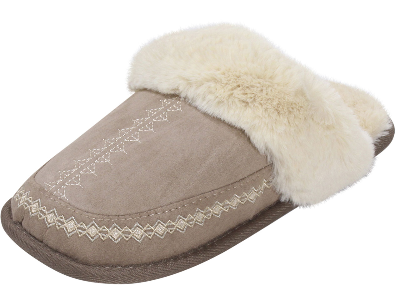 UPC 840207191428 product image for Cobian Women's Colima Mules Slipper Shoes Faux Fur Trim Tan Sz: 7 COL21 - Beige  | upcitemdb.com