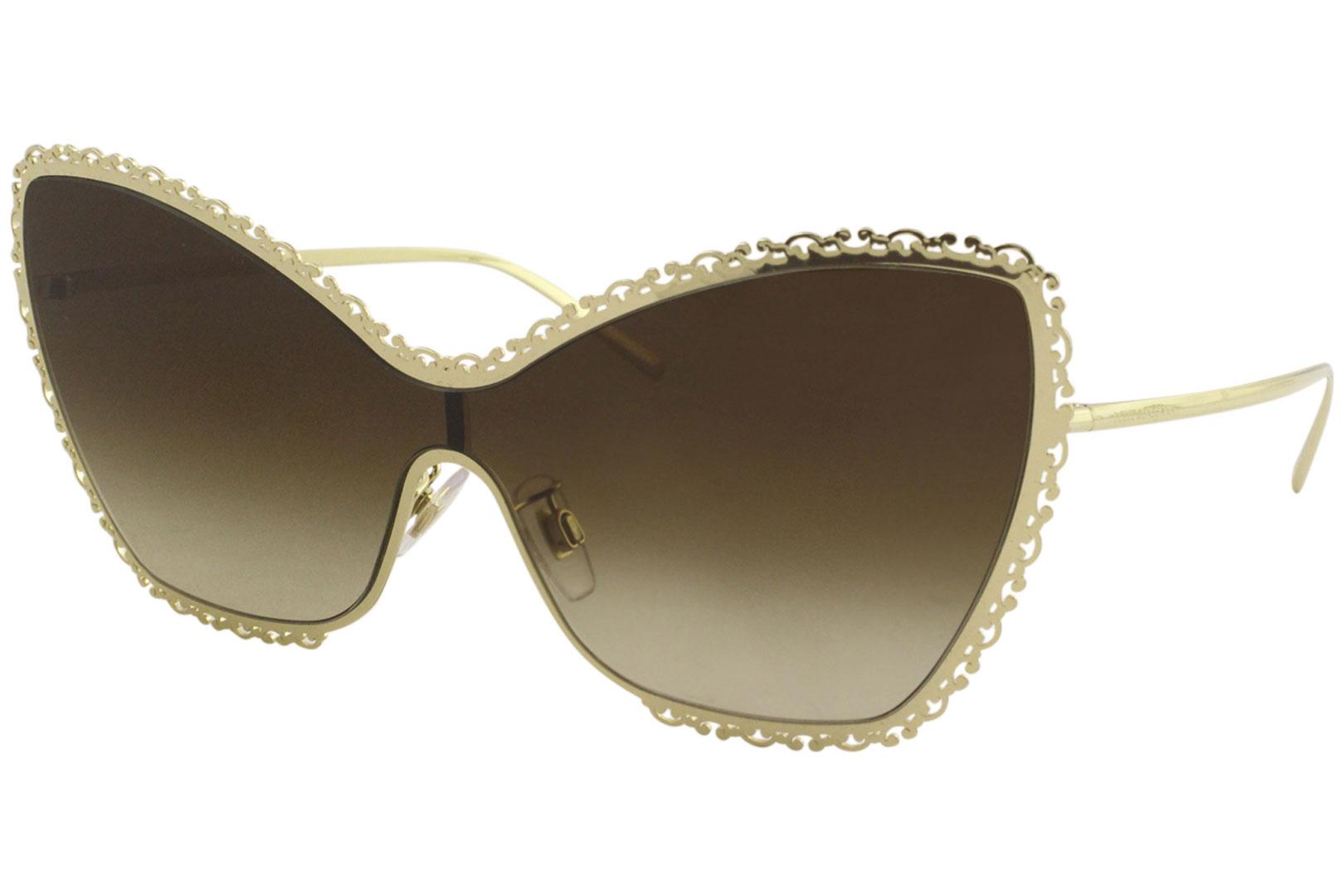 Dolce & Gabbana Women's D&G DG2240 DG/2240 02/13 Gold Shield Sunglasses 43mm