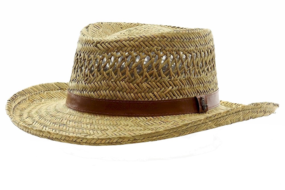 Natural Dorfman Pacific Hats Rush Straw Gambler Hat