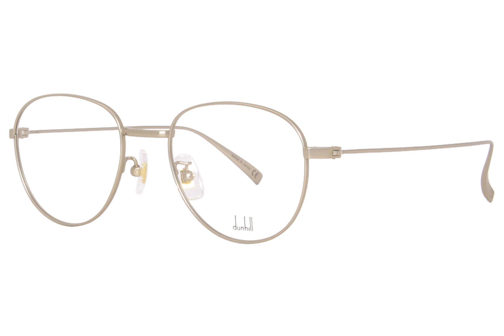 Dunhill DU0007O 004 Titanium Eyeglasses Men's Gold Full Rim Oval Shape  49-19-145