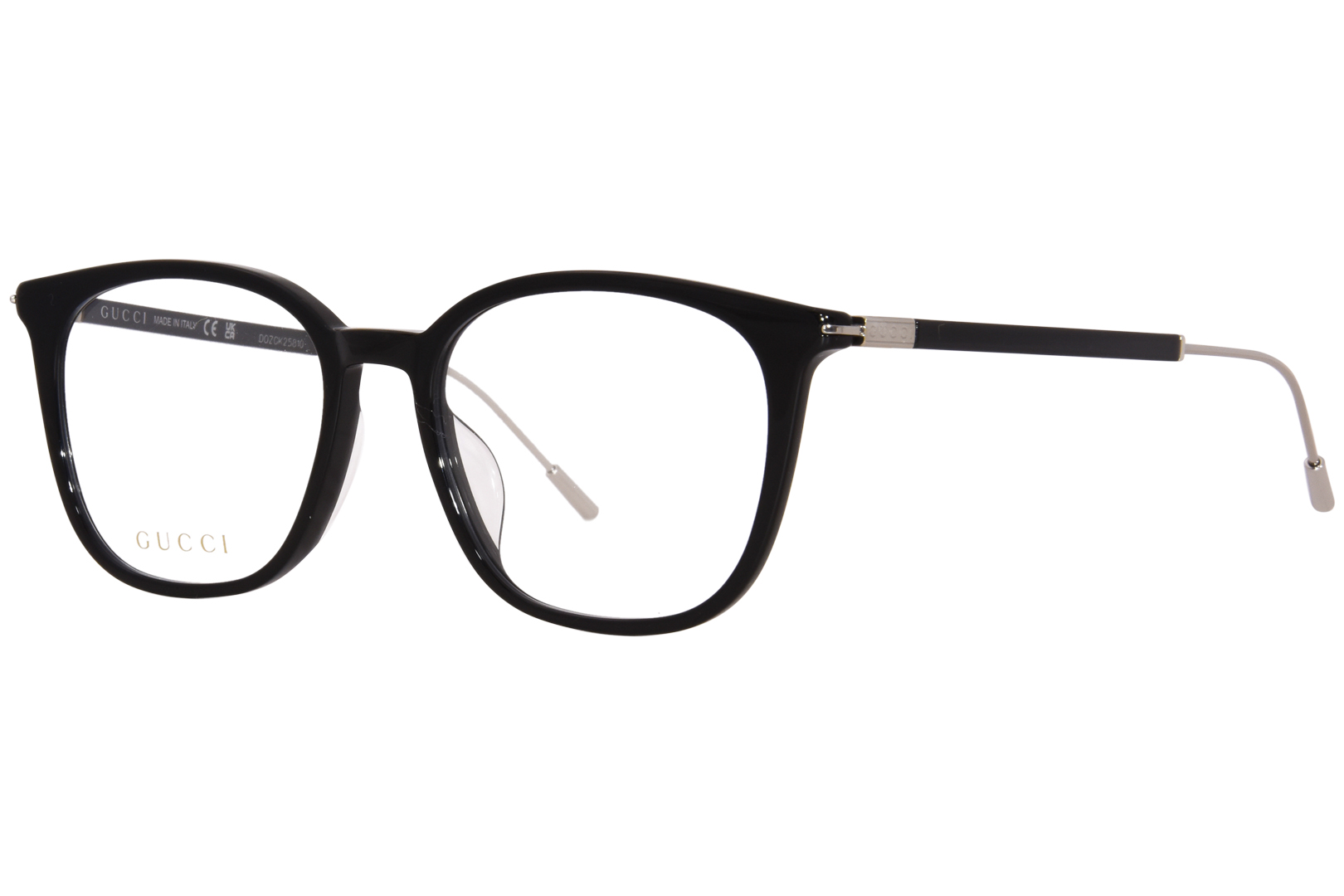 UPC 889652415765 product image for Gucci GG1276OK 001 Eyeglasses Men's Black/Silver Full Rim Square Shape 54mm - Le | upcitemdb.com